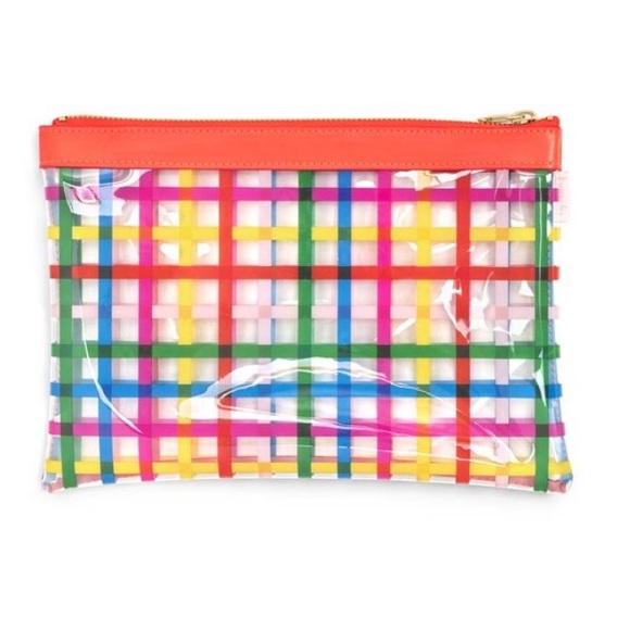 Rainbow Wristlet Clutch Bando Zipper Pouch Plaid Multi Colored Purse Pride NWT - Picture 2 of 2